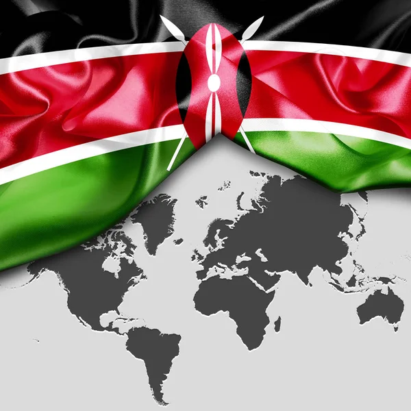 케냐의 깃발을 흔들며 — 스톡 사진