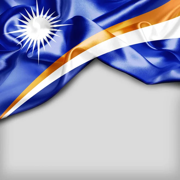 Vlající vlajka Marshallových ostrovů — Stock fotografie