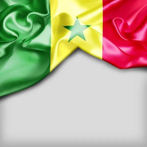 Flagge des Senegal schwenken — Stockfoto