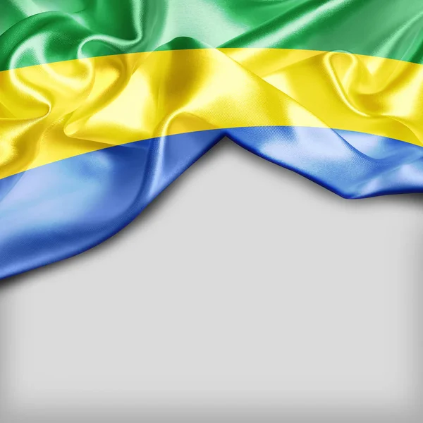 Drapeau agitant du Gabon — Photo