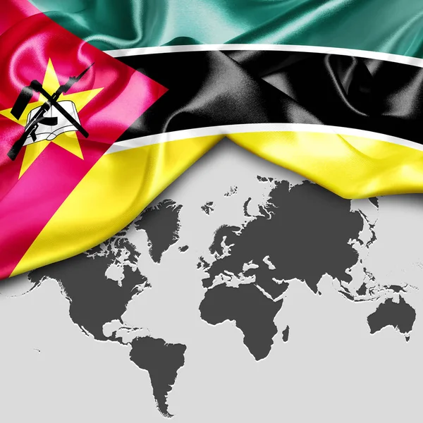 Viftande flagga Moçambique — Stockfoto