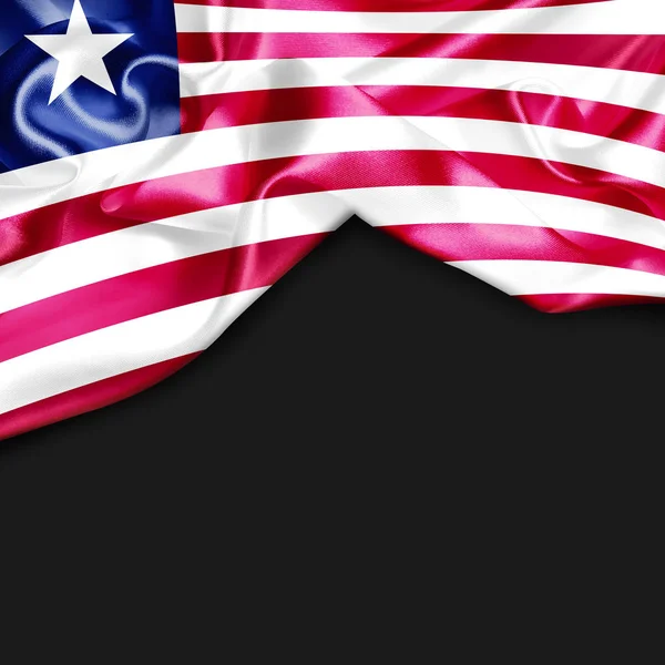 Zwaaiende vlag van Liberia — Stockfoto