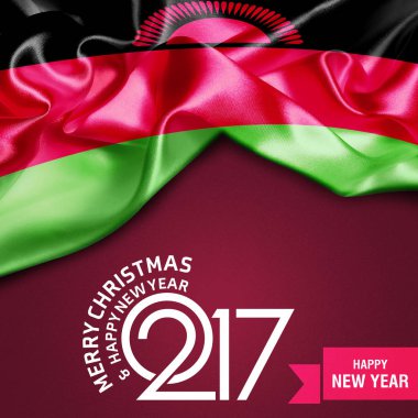 Mutlu yeni yıl bayrak ile