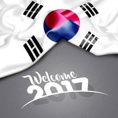Mutlu yeni yıl bayrak ile