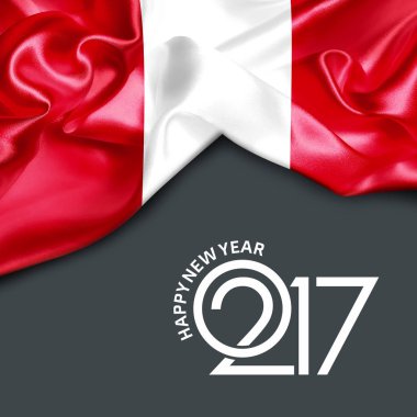 Mutlu yeni yıl bayrak ile