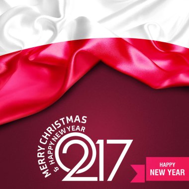 Mutlu yeni yıl bayrak ile