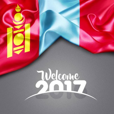 Mutlu yeni yıl bayrak ile