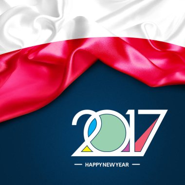 Mutlu yeni yıl bayrak ile