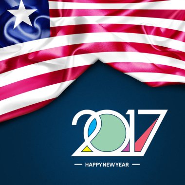 Mutlu yeni yıl bayrak ile