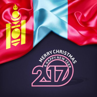 Mutlu yeni yıl bayrak ile