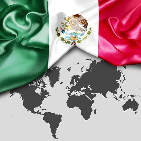 멕시코의 흔들거리는 깃발 — 스톡 사진