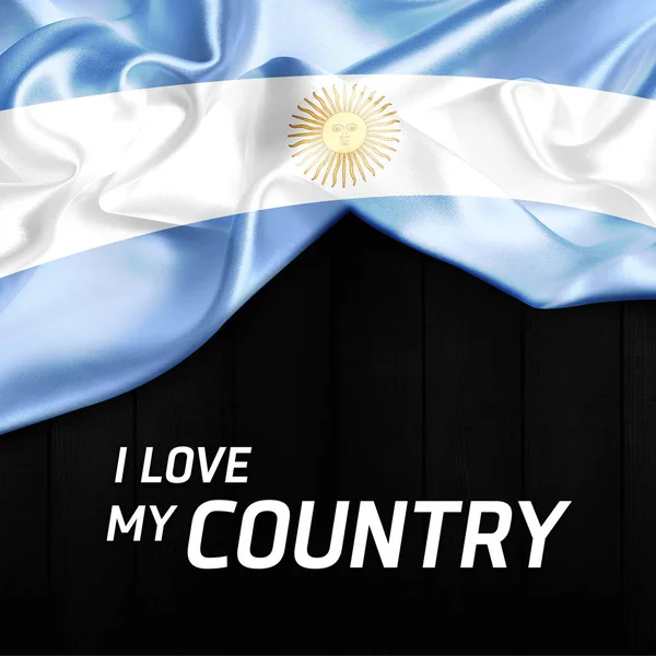 阿根廷飘扬的国旗 — 图库照片