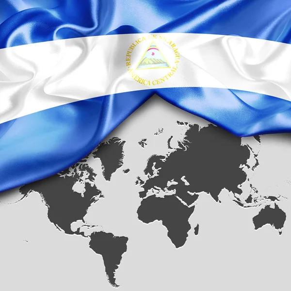 Drapeau agitant du Nicaragua — Photo