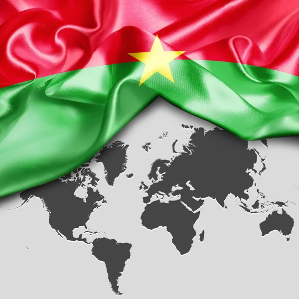 Bandeira ondulada de Burkina Faso — Fotografia de Stock