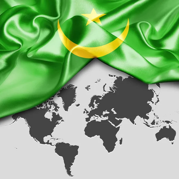 Waving flag of Mauritania — Stock Photo, Image