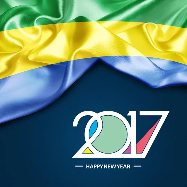 Waving flag of Gabon — Stock Photo, Image