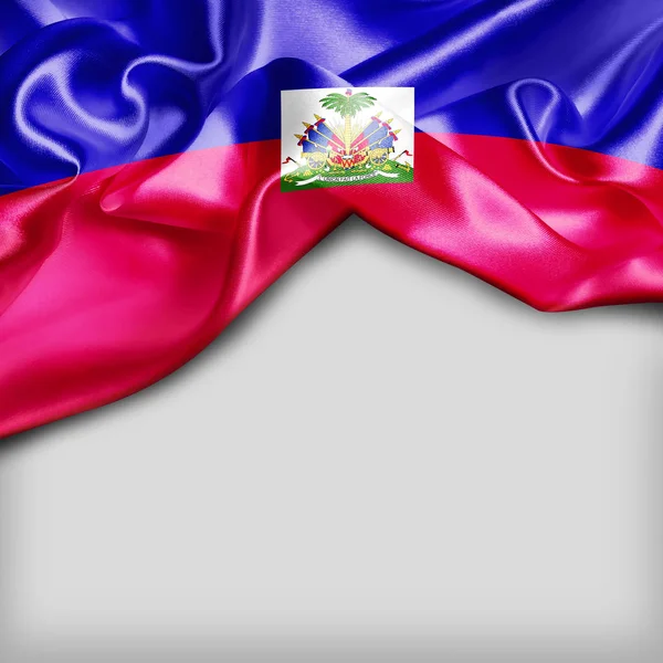 Flagge von Haiti schwenken — Stockfoto