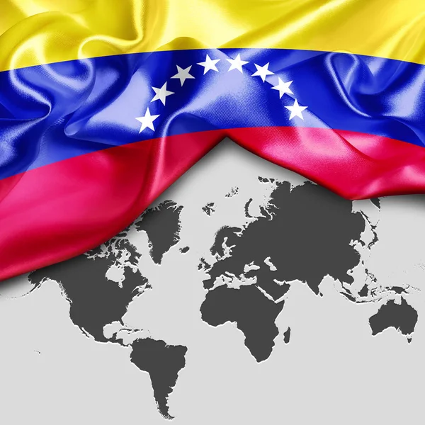 Машущий флагом венезуэлы — стоковое фото
