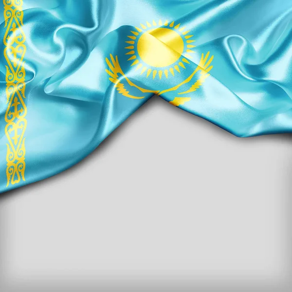 挥舞着国旗的哈萨克斯坦 — 图库照片