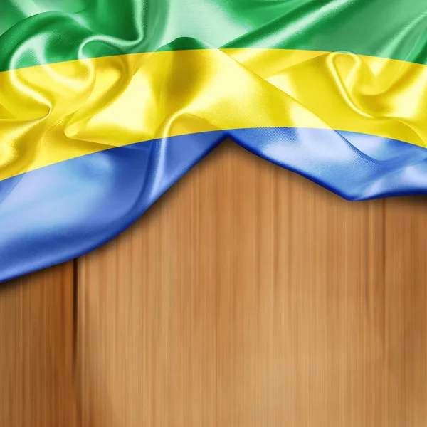 Gabon Cumhuriyeti bayrağı sallayarak — Stok fotoğraf
