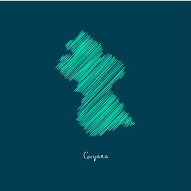 Dünya harita illüstrasyon, Guyana