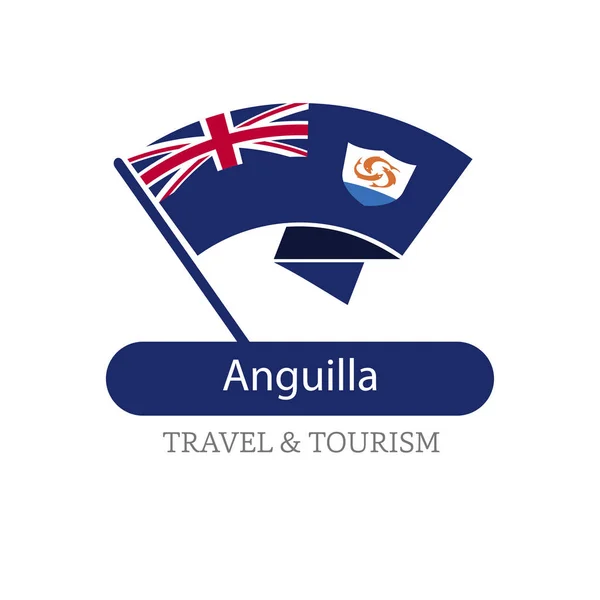 Logo Bandera Nacional de Anguila — Vector de stock