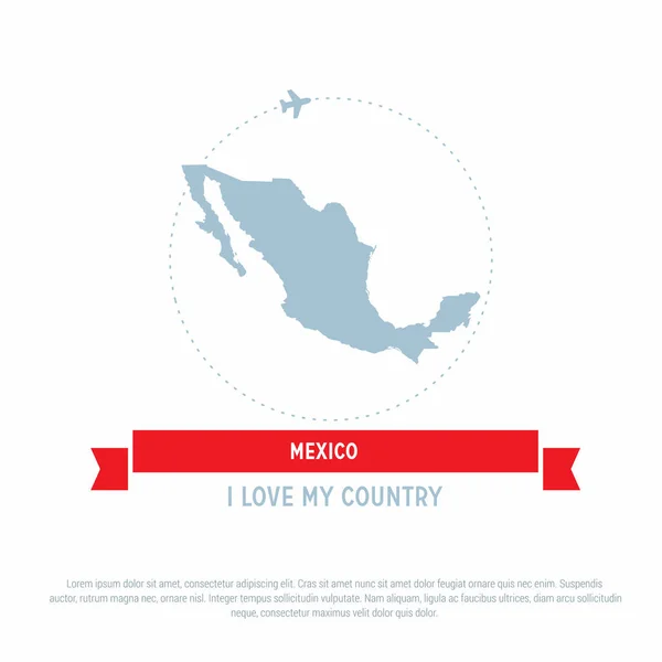Mexico kaart icoon — Stockvector