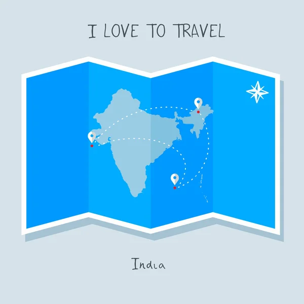 Индия на карте мира — стоковый вектор