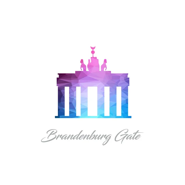 Brandenburg gate flat icon — Stock Vector