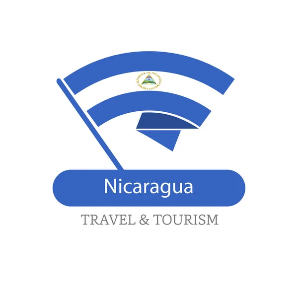 Logo bendera nasional Nikaragua - Stok Vektor