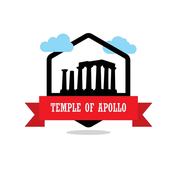 Tempel plat pictogram — Stockvector