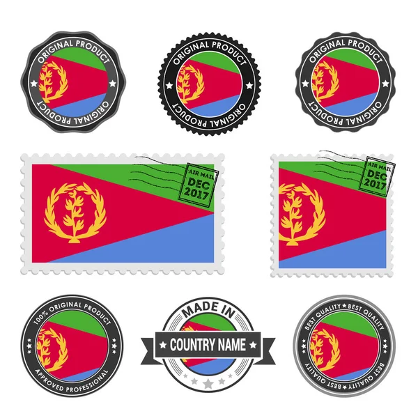 Készlet színes bélyegeket Eritrea — Stock Vector
