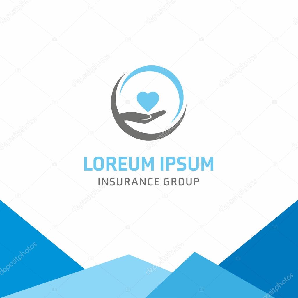 Insurance group logo with loreum ipsum company name, vector illustration