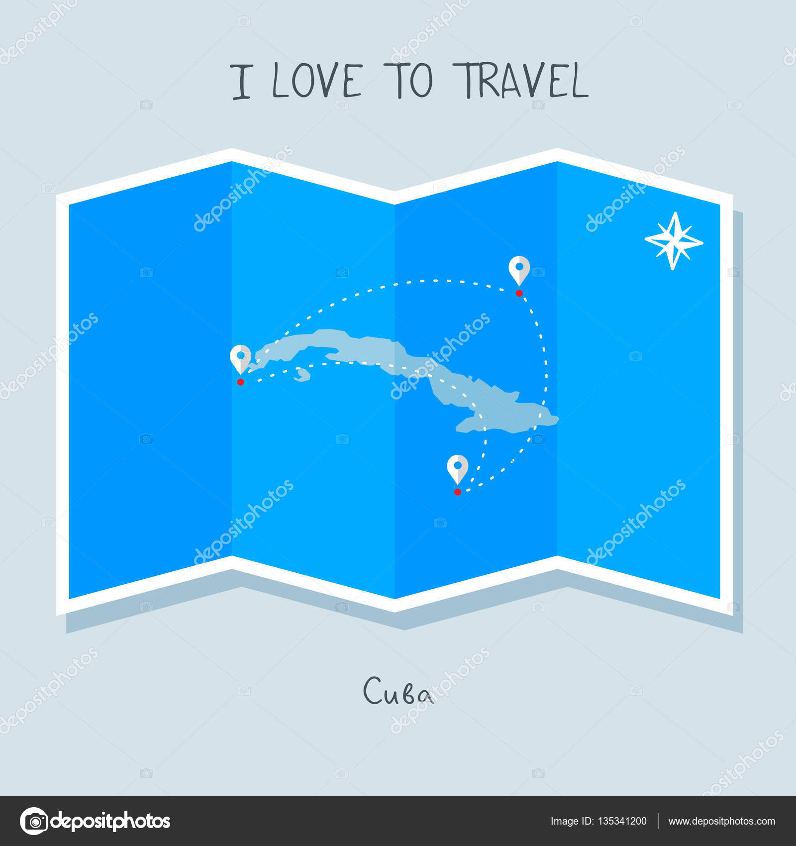 Cuba Sur La Carte Du Monde Bleu Image Vectorielle
