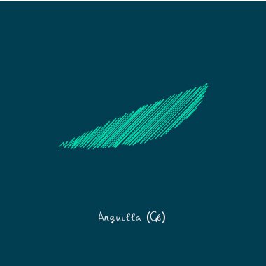 Dünya harita illüstrasyon, Anguilla