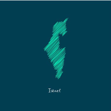 Dünya harita illüstrasyon, İsrail
