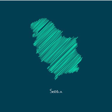 Dünya harita illüstrasyon, Sırbistan