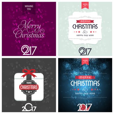 2017 mutlu yeni yıl kartları ayarla