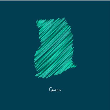 Dünya harita illüstrasyon, Gana