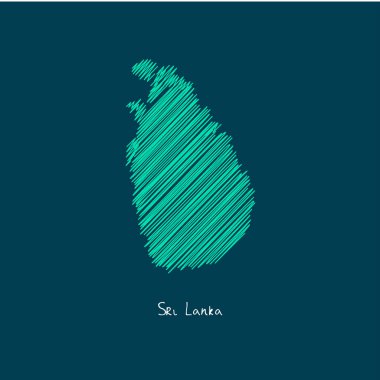 Dünya harita illüstrasyon, Sri Lanka