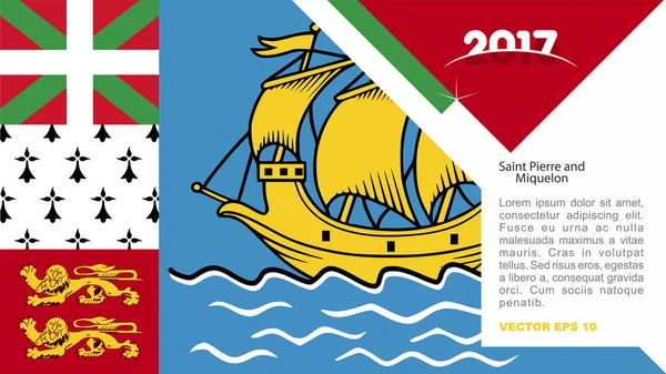 Σαιν Πιέρ και Μικελόν σημαία λογότυπο — Διανυσματικό Αρχείο