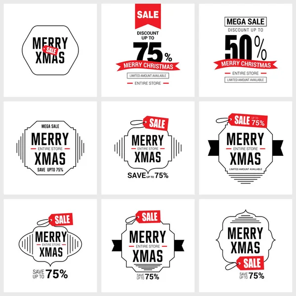 stock vector set of Christmas sale banners