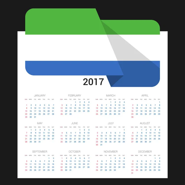 Календарь Сьерра-Леоне 2017 года — стоковый вектор