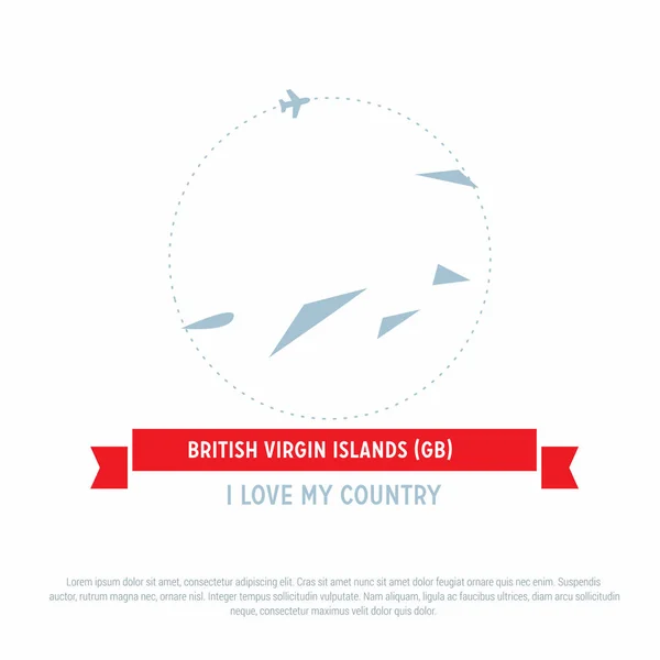 Britské Panenské ostrovy mapa ikona — Stockový vektor