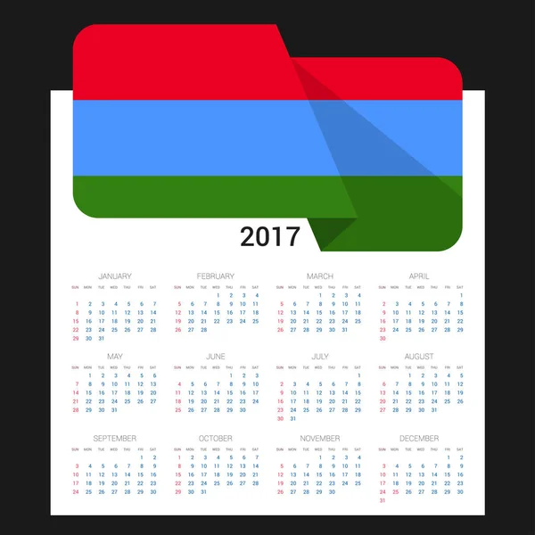 2017 r. kalendarz z flaga Karelii — Wektor stockowy