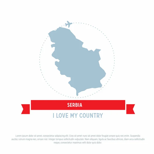 Sérvia mapa ícone — Vetor de Stock