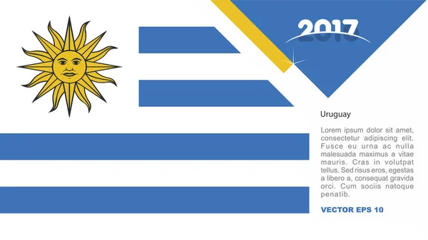 Logo della bandiera nazionale uruguay — Vettoriale Stock
