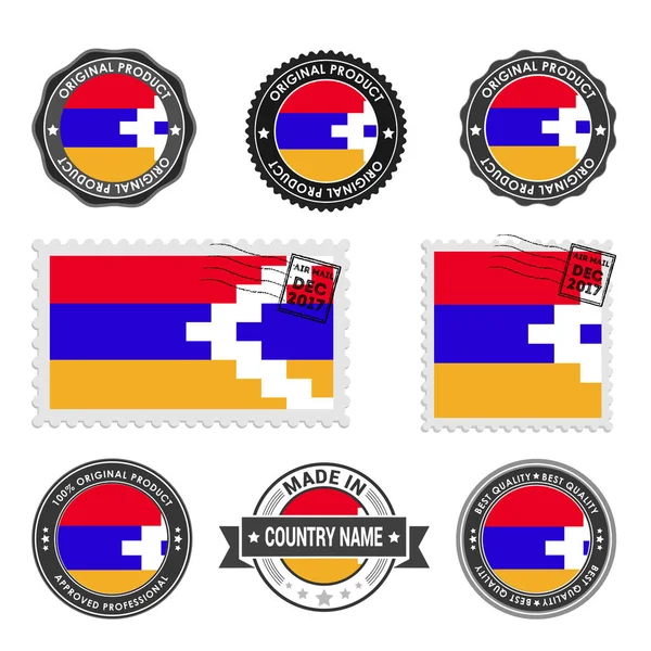 Serie di francobolli Repubblica del Nagorno-Karabakh — Vettoriale Stock