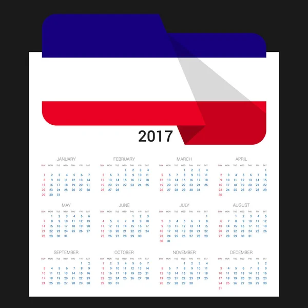 Calendrier 2017 avec drapeau Los Altos — Image vectorielle