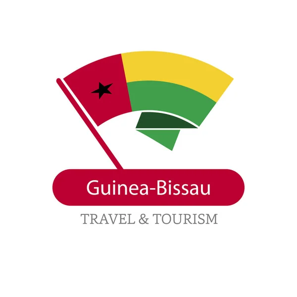Logotipo da bandeira nacional da Guiné-Bissau — Vetor de Stock